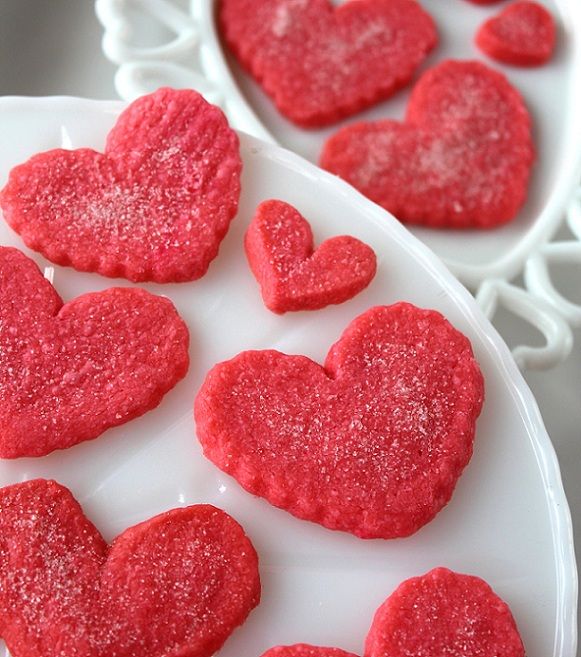 Valentine's Day shortbread cookies
