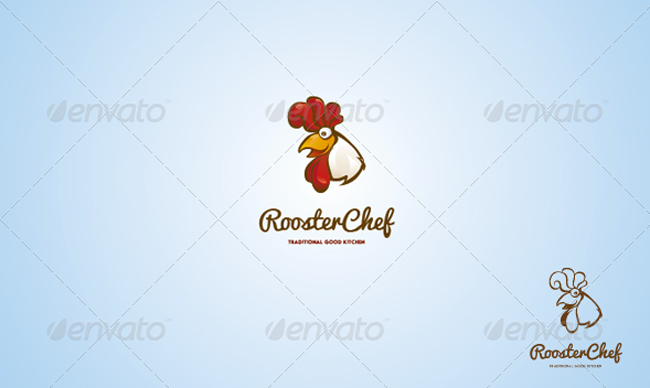 food logo Rooster Chef Logo Illustration Template