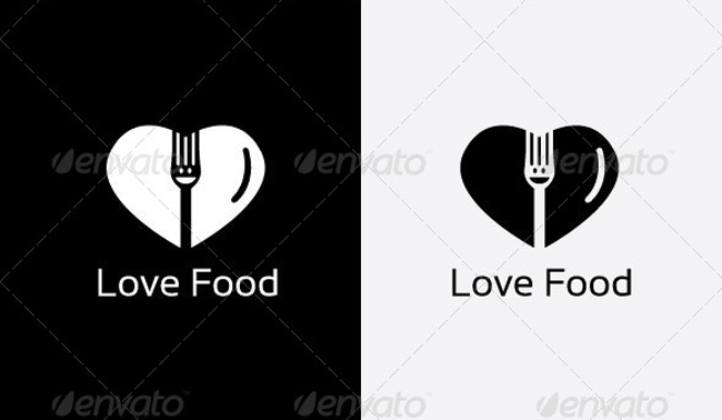 
Love Food Logo Template