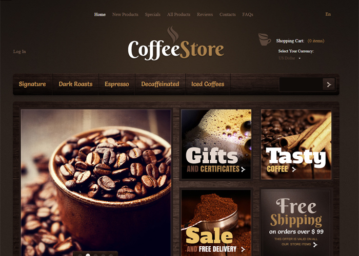 Quality Coffee ZenCart Template