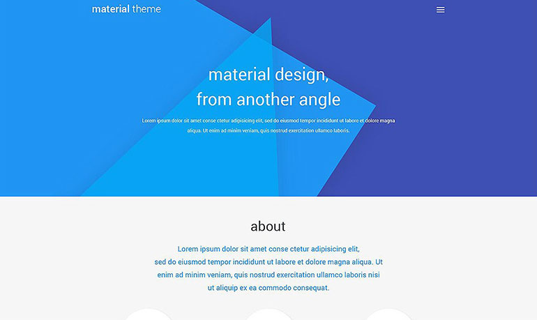 Material Design Portfolio WordPress Theme