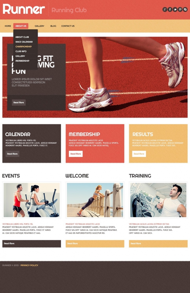 Running Sport WordPress Theme