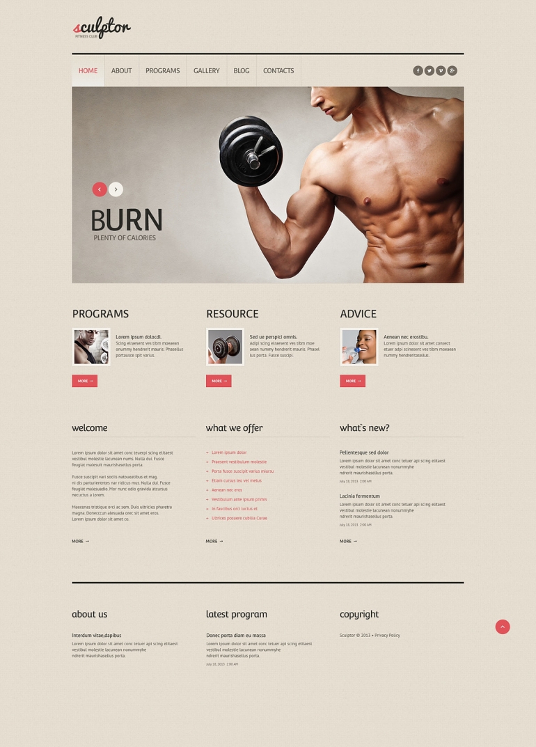 Bodybuilding Responsive WordPress Theme