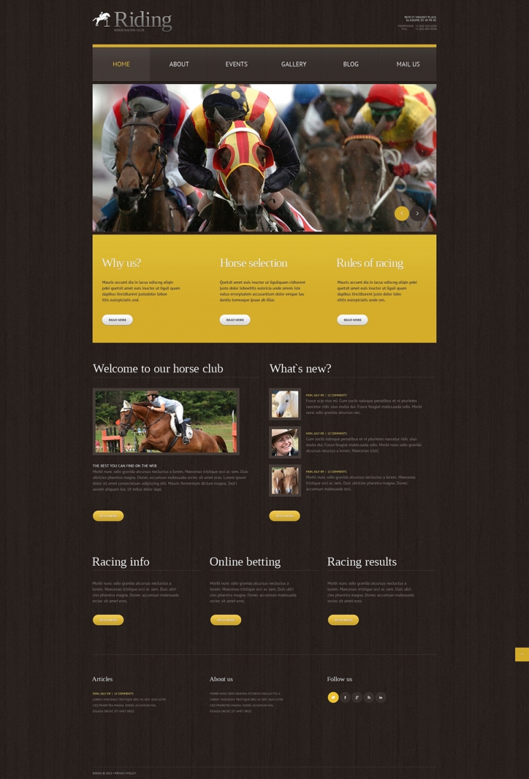 Horse Racing WordPress Theme