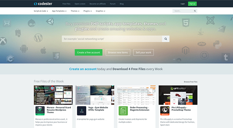 Codester: Scripts, Themes, App Templates and more