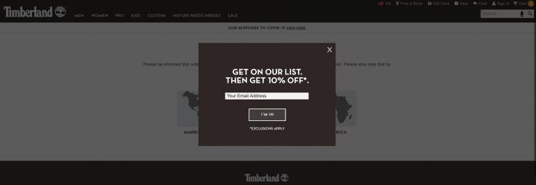 6 Examples of How to Use Pop-ups and Announcement Bars 2