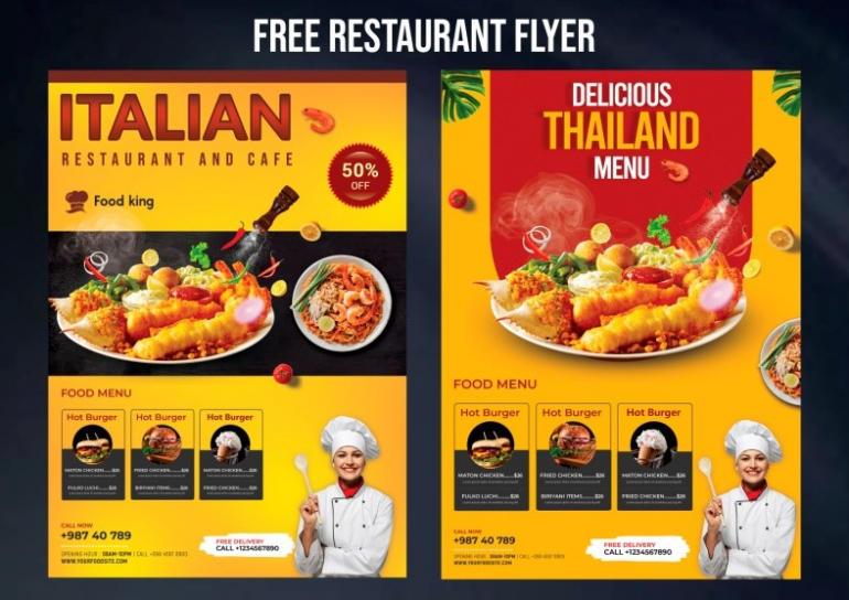 30 Best Free Restaurant Templates for Photoshop in 2020 22