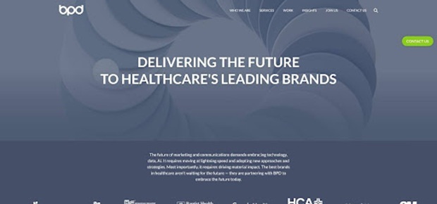 BPD Healthcare website screenshot highlighting AdventHealth ROI case study