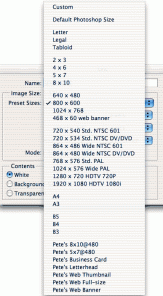 Preset Document Sizes - Make Your Own!