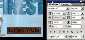 Clipping mask water product ad