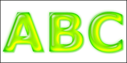 Green bubble text