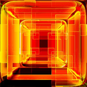 Fiery Squares Tunnel Style Abstract Background