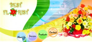 Multicolor Header for a Florist Web Site