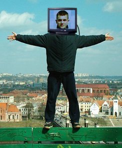 Funny Head-in-TV Guy